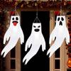Balcony Holiday Decor 44 Inch Halloween Hanging Ghost Windsock, White Flying Ghosts Flag Wind Spooky Yard Socks for Tree, Outdoor Patio, Party Festive