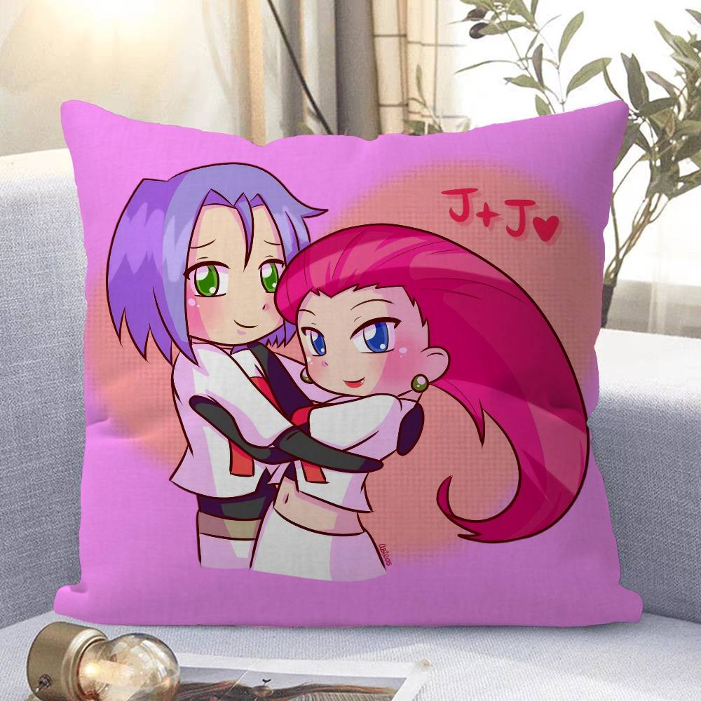 Team Rocket Pokemon Pillow Cover For Bedroom Room And Living Room Sofa Decorative Cushion Cover