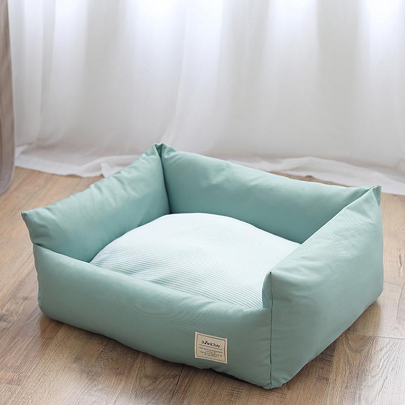 

Четыре сезона хлопковая кровать для домашних животных, лежак для собак, коврик-подушка для маленьких и средних собак и кошек, съемный и моющийся, корзина для щенков S 55x45x20cm