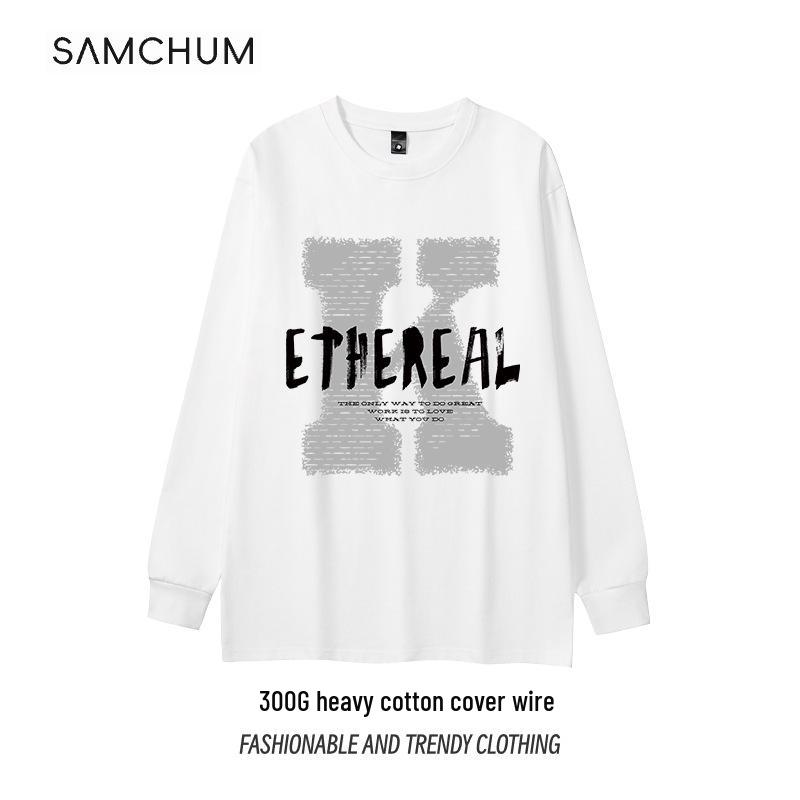 

Американский 300г Повседневный Двусторонний Флис Круглый Вырез Длинный Рукав Топ Medium белый