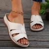Fashion Lightweight Women's White Wedge Slippers 2025 Summer Comfort Platform Sandals Woman PU Leather Anti Slip Beach Slides Plus Size