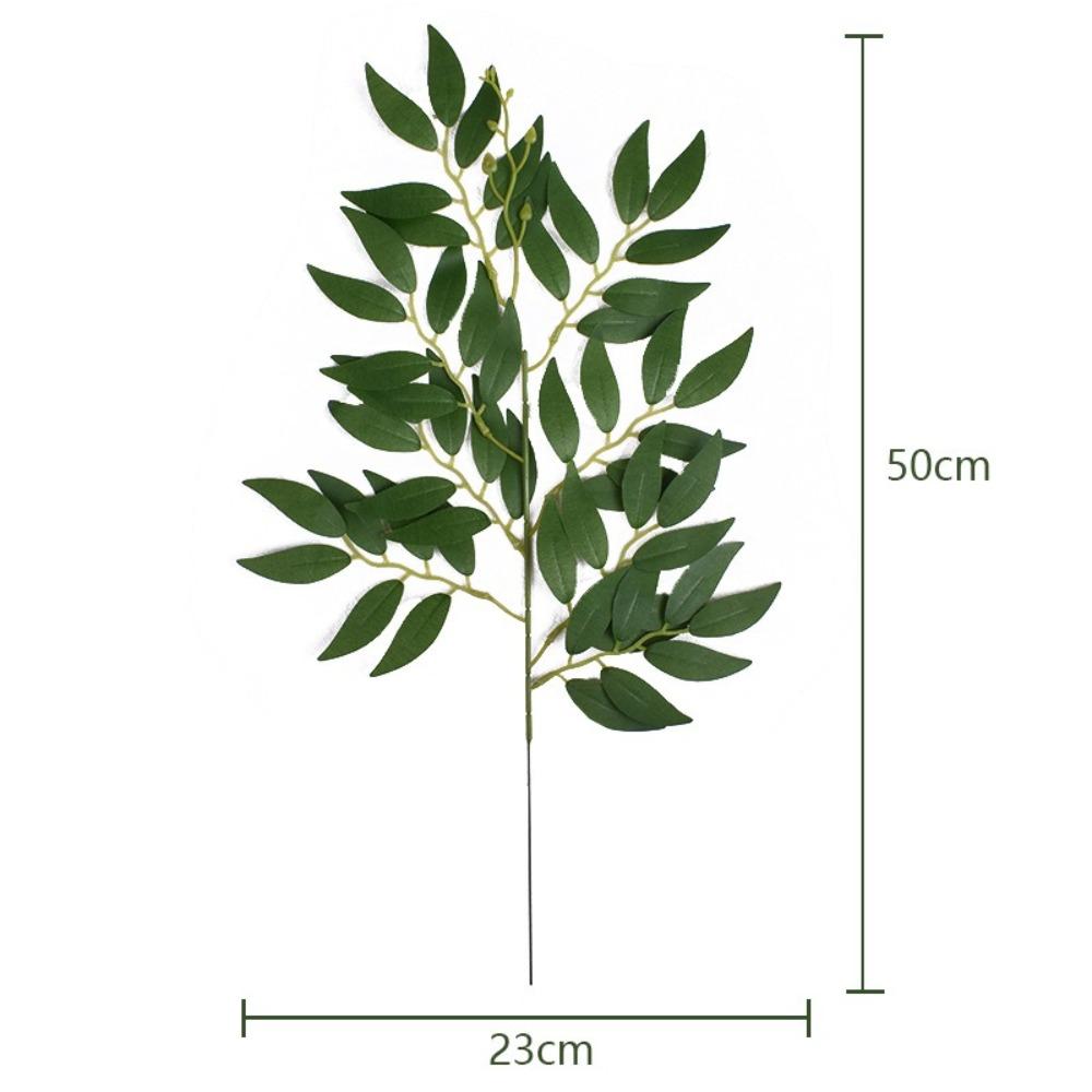 Real Touch 50cm Artificial Eucalyptus Leaf Plastic Fake Flowers Willow Leaf Green Grass Wedding