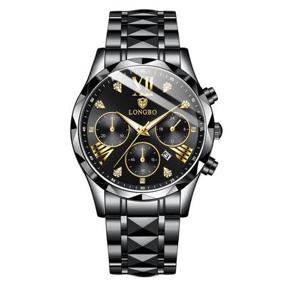 Stylish Men's Chronograph Wristwatch, Men's Business Quartz Movement, Stainless Steel Band, Sapphire Crystal, Waterproof, Luminous Blue, Best Gift