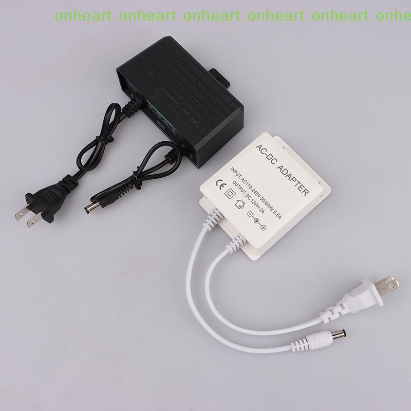 [C]Adattatore Caricabatterie Impermeabile da Esterno con Spina EU US per Videocamera di Sorveglianza AC/DC 12V 2A 2000mA Adattatore di Alimentazione per Telecamera CCTV