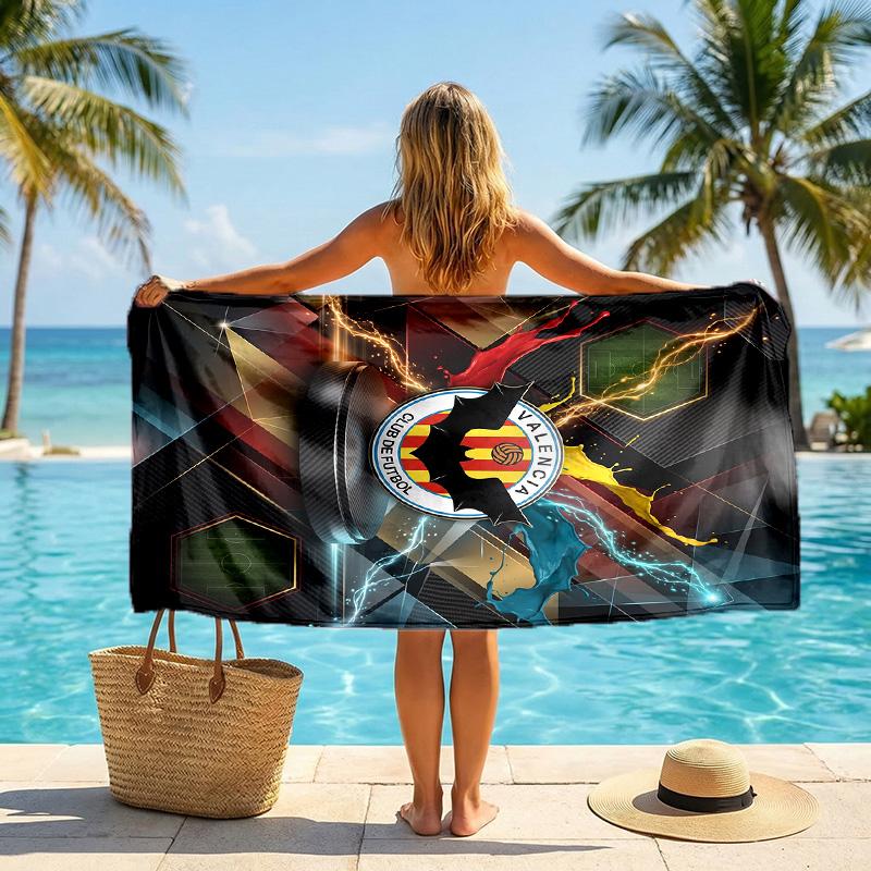 Valencia FC print Quick Dry Beach Towel Microfiber Absorbent Portable Travel Swimming Towel