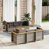 VidaXL Garden Lounge Set with Cushions 7 Pcs Grey Braided Resin 3261738