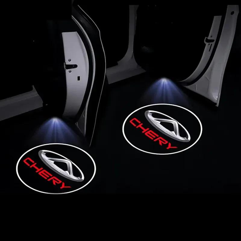 

Car Door Welcome Shadow Lights LED For Chery TIGGO 4 5 7 Pro QQ KIMO INDIS JAGGI Projector Ghost Atmosphere Logo Decorative Lamp