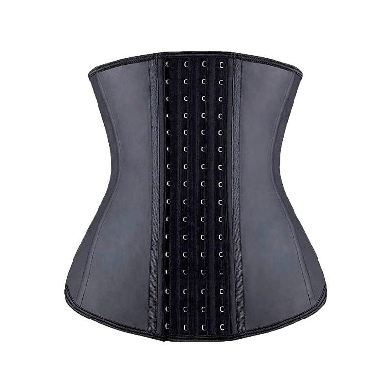 Cross9 Dames Glanzend Latex Korset Body Shaper met Botten Gesp en Buikcontrole