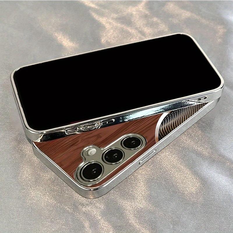 Wood-grain Pattern Electroplated Glass Phone Case Suitable for Samsung Galaxy S26 S25 S24 S23 S22 S21 and Other Models