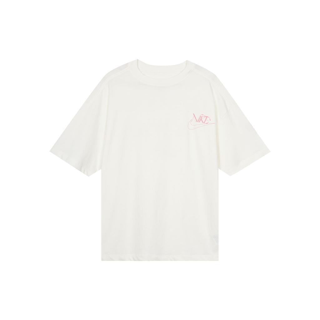 Nike Short-Sleeve Round Neck T-Shirt With Letter Logo Print Women Tops White FB8218-133