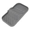 Silicone Bathroom Soap Dish with Drain Spout Raised Lines Soap Sponge Holder Tray Black