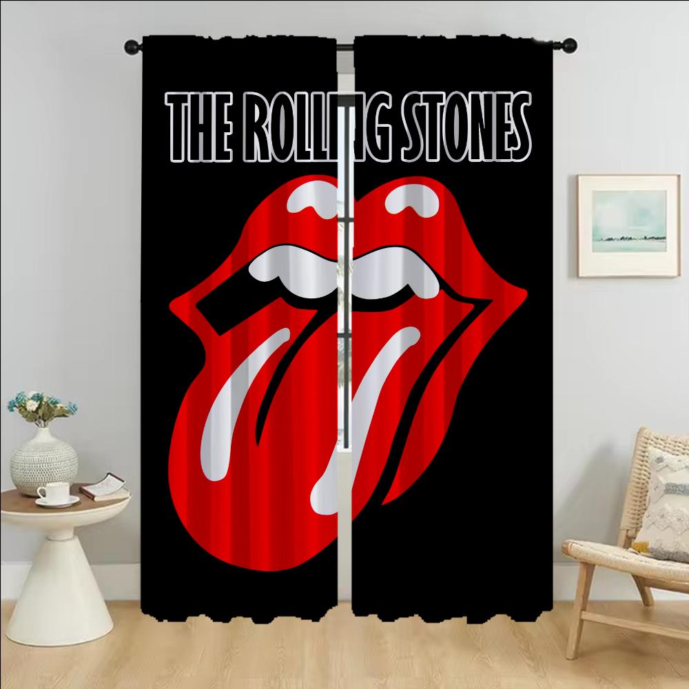 Halloween Decoration The Rollings Stones Curtains for Living Room Curtain Home Interior Curtains 2 Pieces Tulle for Bedroom