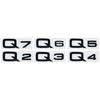 Glanzend Zwart ABS Cijfers Letters Q2 Q3 Q4 Q5 Q6 Q7 Q8 TDI TFSI 2.0T Embleem Voor Audi Q-serie Auto Spatbord Kofferbak Achter Logo Sticker