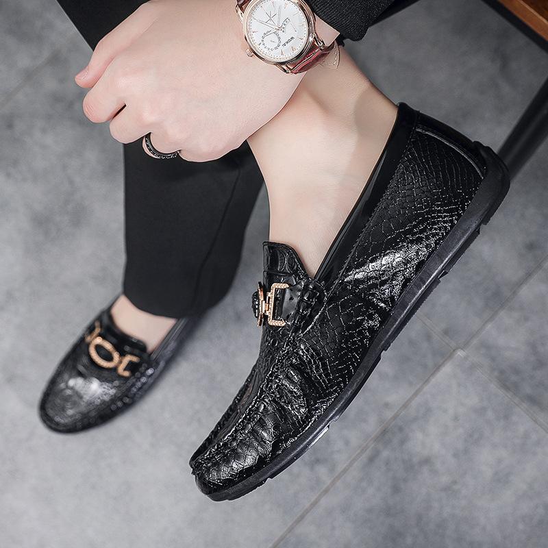 Doudou shoes men's 2024 new lazy men's shoes spring breathable trend British one-pedal men's casual leather shoes