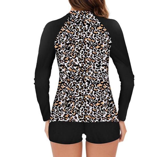 2 יח'\סט נשים בגד ים חוף מכנסיים קצרים סט עגול צוואר פרחוני שמרני סקיני מהיר יבש רך בגד ים ליידי בגדי גלישה