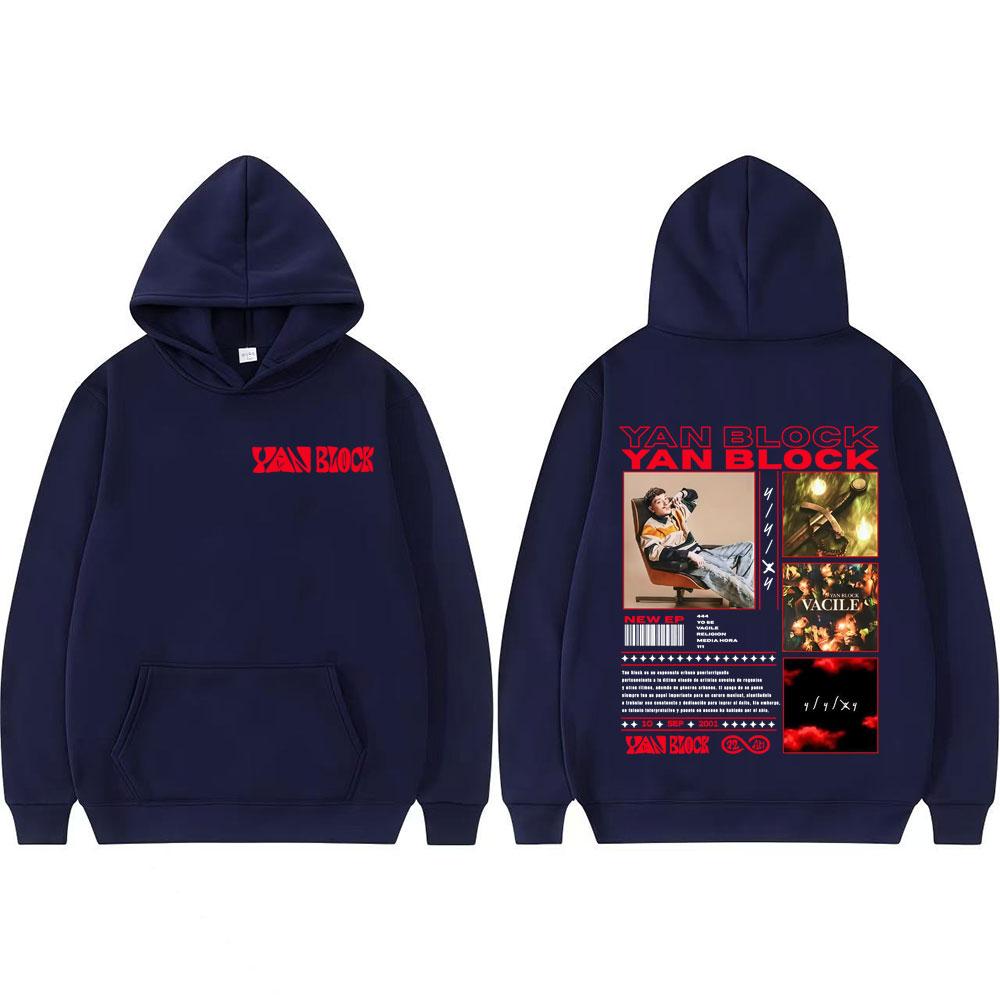 Rapper Yan Block Vacile Album 2025 Merch Hoodies Herren Damen Vintage Gothic Hip Hop Hoodie Langarm Lockeres Sweatshirt Streetwear