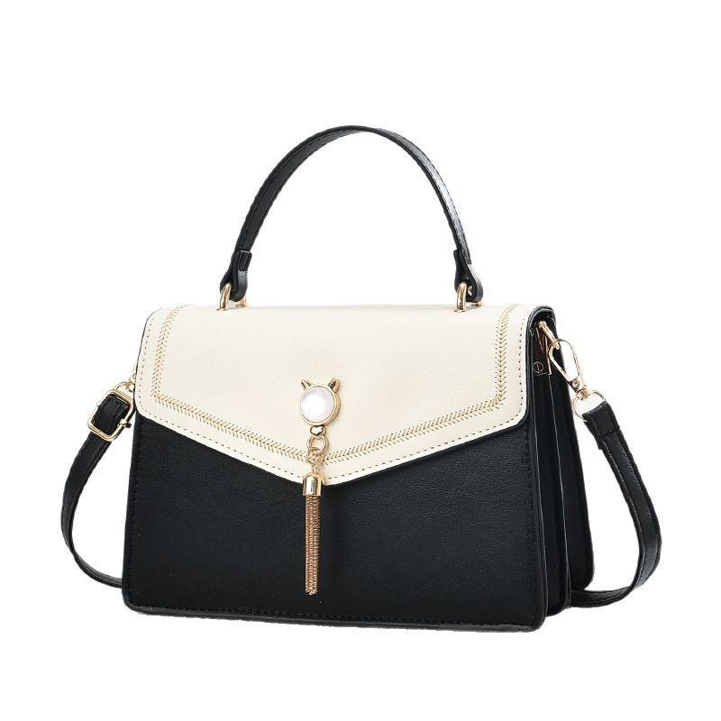 Stylish and simple small square bag 2026 new large-capacity contrasting color small bag sweet girl shoulder oblique cross hand bag