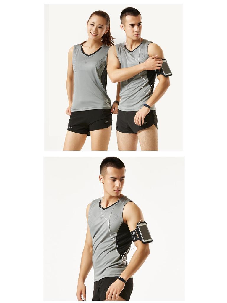 Couple's Quick-Dry Sports Set: Men's Short-Sleeve Tee & Women's Vest with Shorts