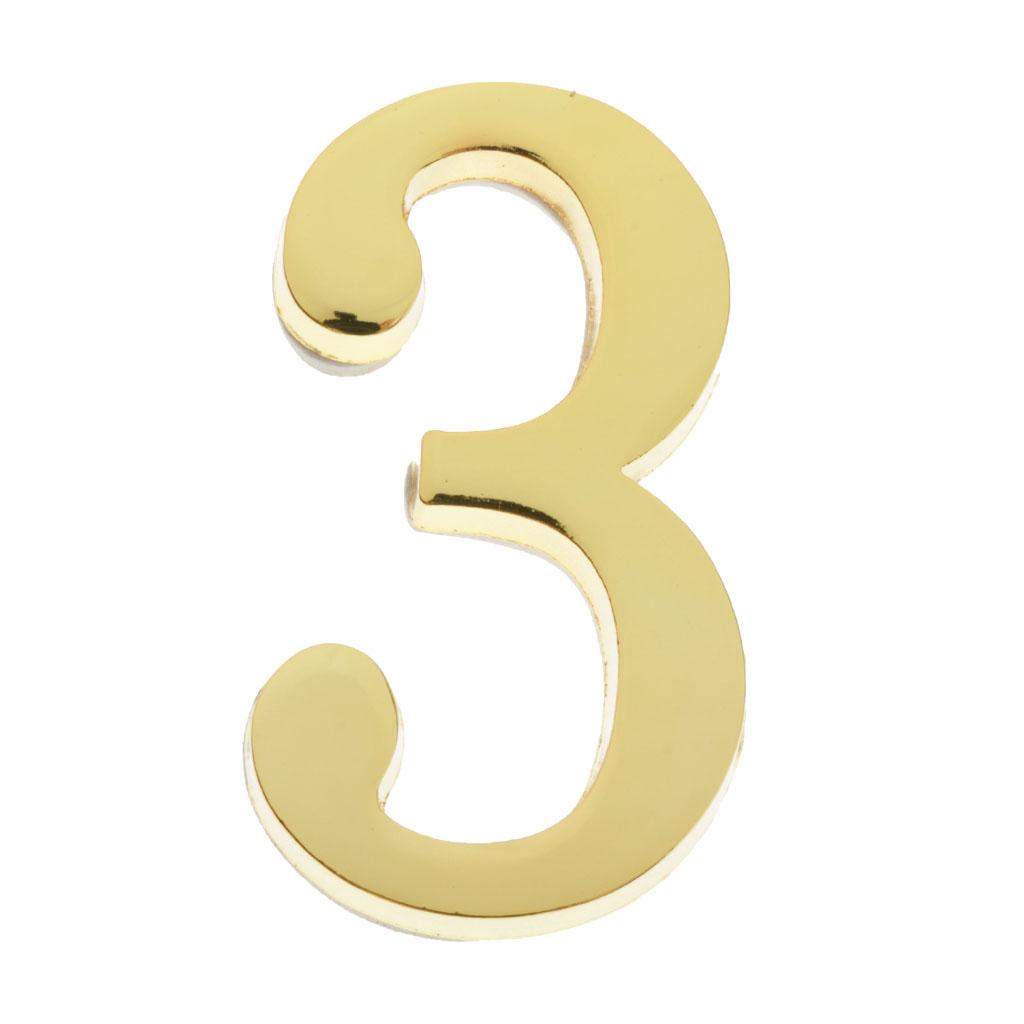 Golden Metal Digit Door Numbers Sign Plate DIY Mailbox House Outdoor 1