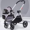Hot New Design Easy Fold Portable Removable Basket Pet Dog Stroller  for Dog Cat Travel Pet Trolley Carrier