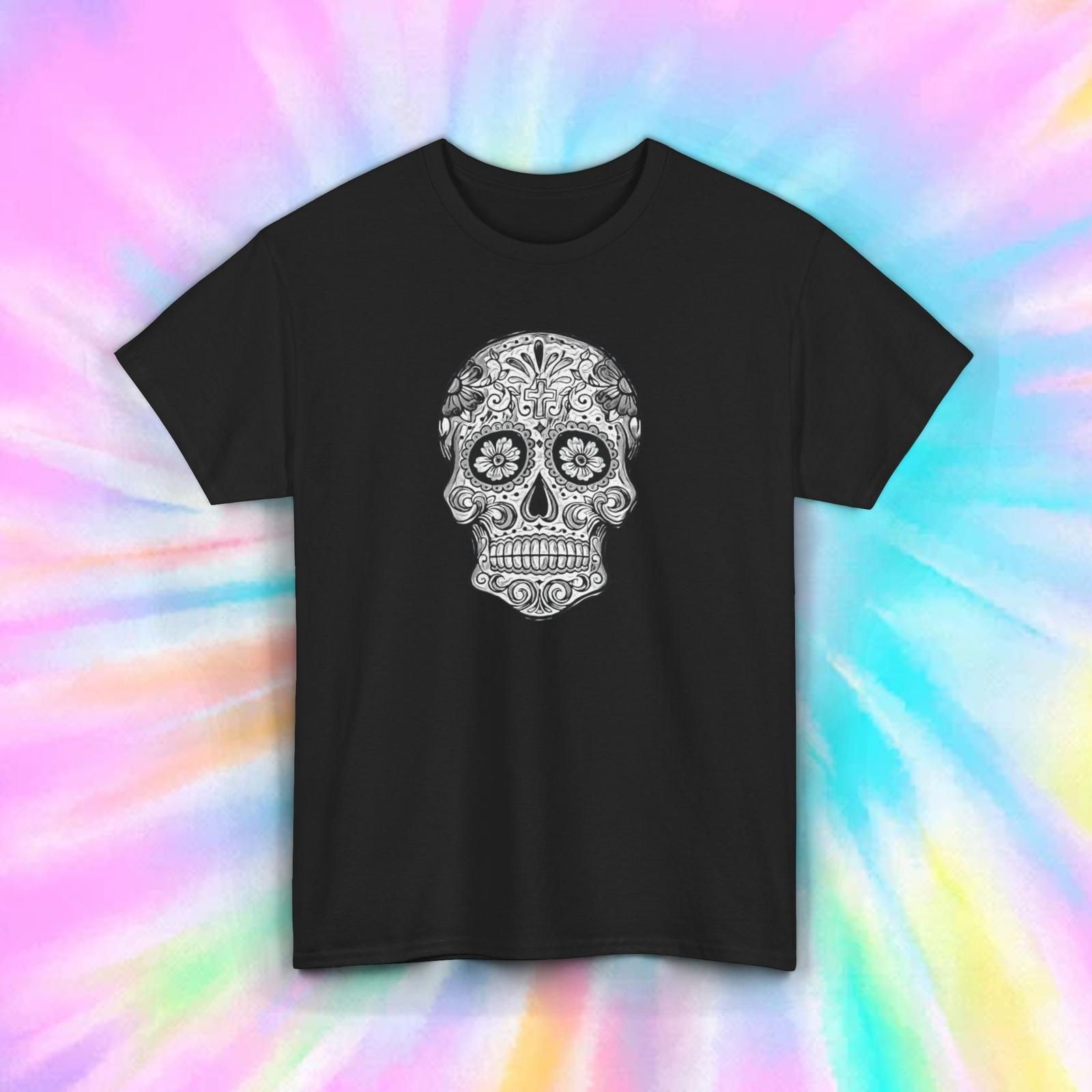 Sugar Skull T-Shirt Day of the Dead Graphic Tee Gothic Style S-5XL S