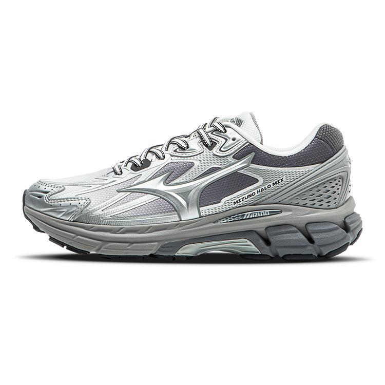 Mizuno Halo Mix Retro Trend Shock Absorption Non-Slip Low-Top Running Shoes Unisex Running Shoes White Gray D1GH240817