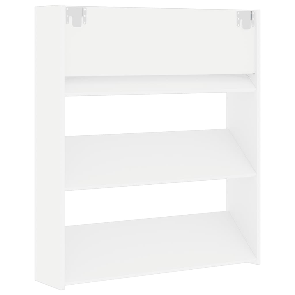 Wall Mounted Shoe Cabinet White 80 x 18 x 90 cm Engineered Wood