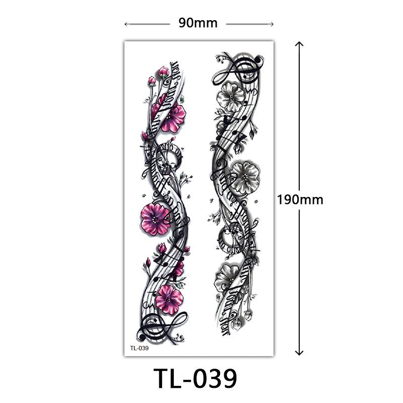 Blumen Tattoo Aufkleber, Farbige Skizzen Tattoo Aufkleber, Englische Buchstaben, Hochzeitsfotografie Tattoo