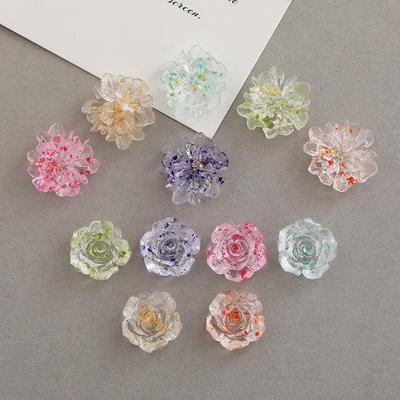 3D Flower DIY Accessories: Transparent Resin Pendants, Necklaces, Hair Clips, Earrings