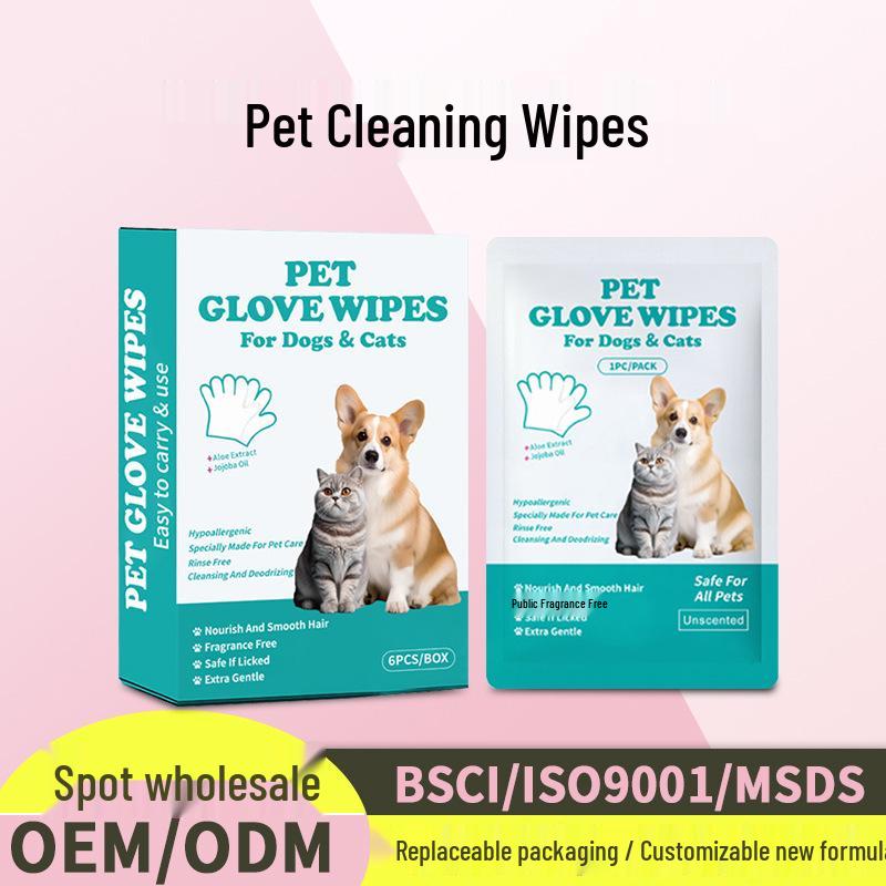 

Pet Cleaning Disposable Gloves: Dry and Wet Wipes for Cats and Dogs. Green Eye Cleaning Wet Wipes