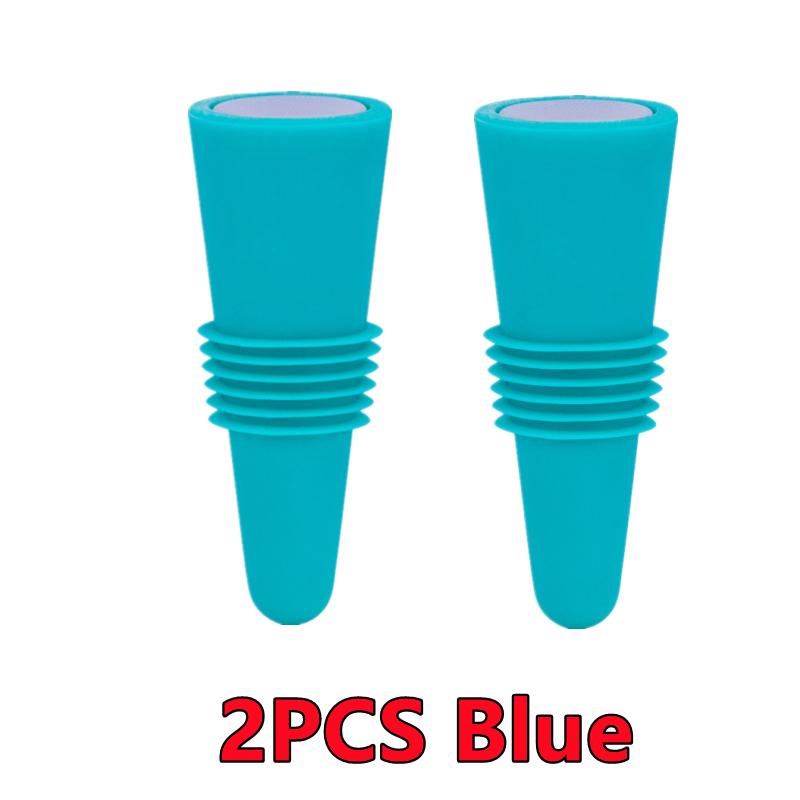 New 6/2/1PC Silicone Wine Bottle Stopper Set Whiskey Leak Proof Beer Champagne Bottle Cap Closer Wine Cork Lid Bar Accessories