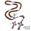 Rosary for Cross Necklace Jesus Christian Catholic Prayer Gifts Ornament Supplies for Holy Church Religious Jewelry