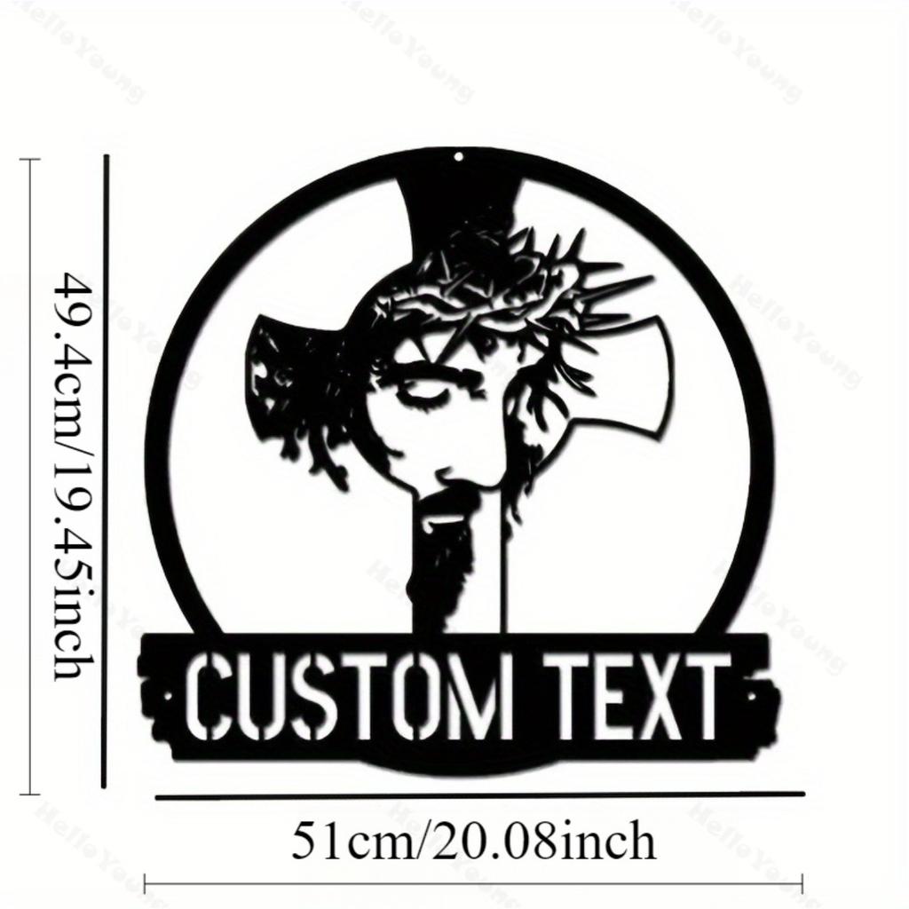 Custom Text Metal Cross Sign Personalized Hot Sale for Home Office Indoor Outdoor Decor