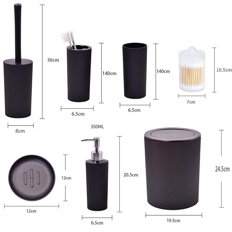 7Pcs/Set Bathroom Accessories Washing Tools Bottle Shampoo Plastic Toiletries Bathroom Hotel Bathroom Storage And Toiletry Set