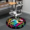 1pc PawPrints Heartbeats Office Round Area Rug, Indoor Mat Suitable For Office, Under Office Chairs Bedroom Living Room Home Decor, Room Deco