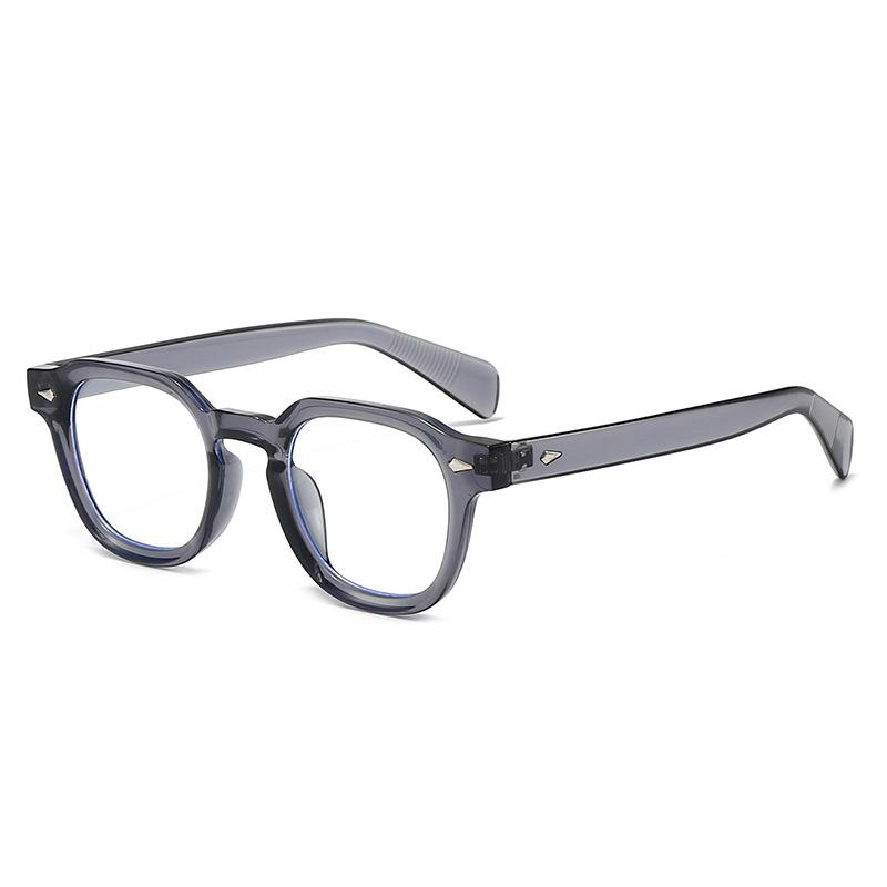 Retro Anti Blue Light Oval Glasses  Personality Leopard Print Rivet Design Prevent Mobile Phone Computer Radiation Unisex