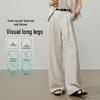 ESE-Y Women's Linen Blend Relaxed Wide-Leg Pants