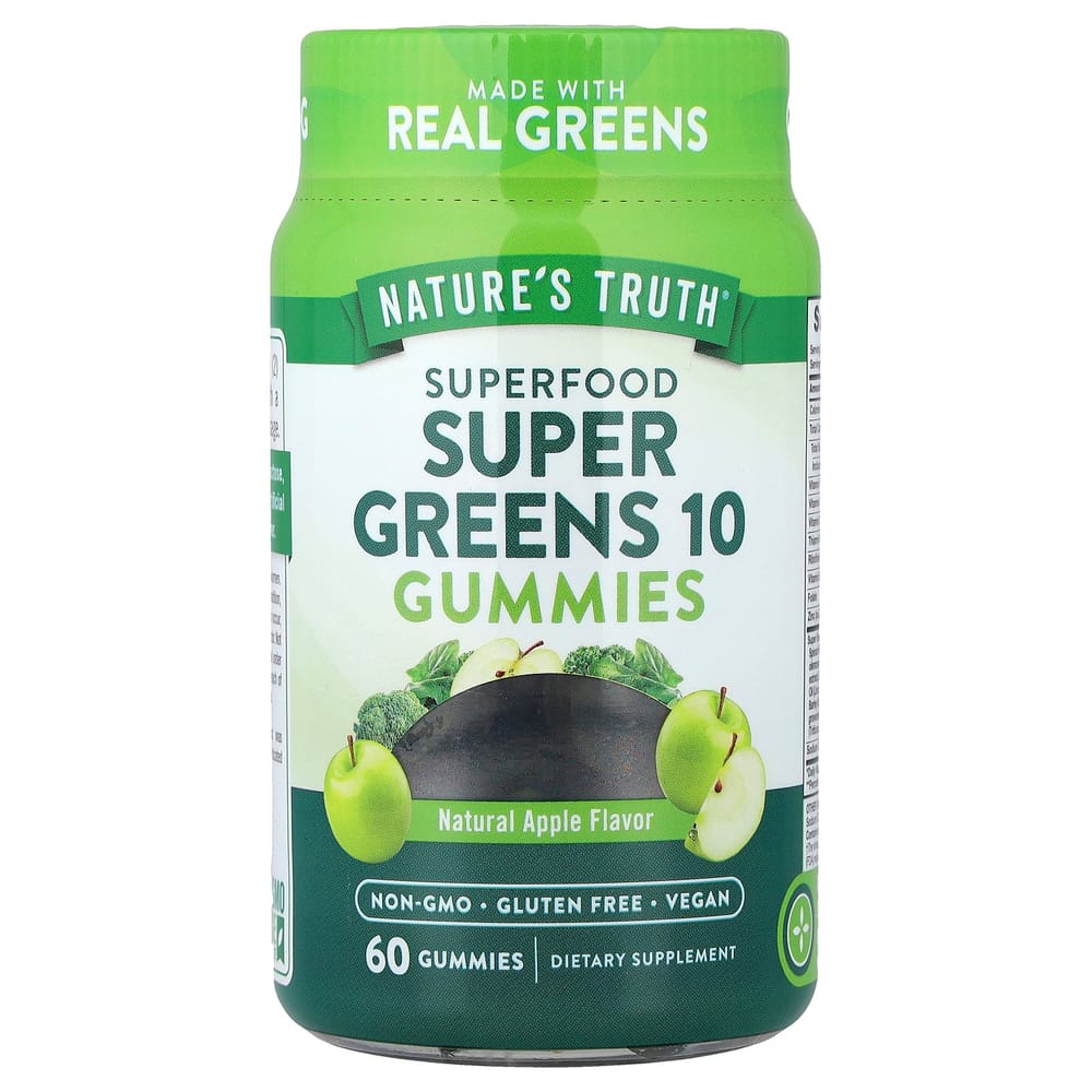 

Natures Truth Super Greens 10 Green Apple Flavor 60 Vegan Gummies 60 pcs - 1 ea