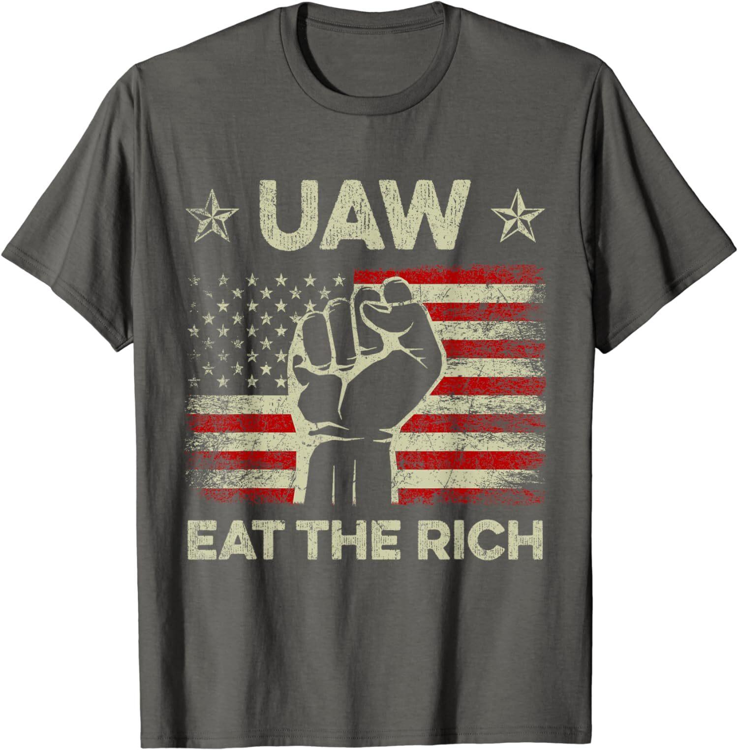 UAW Eat The Rich UAW Strong UAW Proud Union Vintage Unisex T-Shirt S разноцветный
