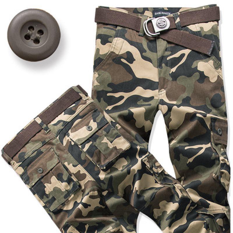 Men's Loose Fit Cotton Tactical Pants with Multi-Pockets
