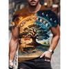 Fashion Funny Dreamy Tree Eye Printed Men's T-Shirts Short Sleeve Tee Crew O-Neck Men's Clothing Comfort Y2k Women's Clothes