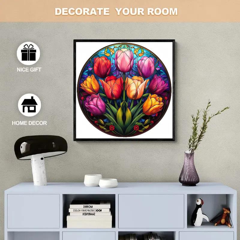Dřevěné puzzle s květinami jasných tulipánů navržené pro děti i dospělé Populární Montessori vzdělávací hračky Dřevěný festival zvířat Dárky