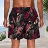 Men Plus Size Abstract Art Print Beach Shorts Quick Dry Drawstring Casual Swim Trunks With Pockets For Summer Surfing Vacation