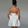 Summer Fashion Style Sexy Jacquard Strapless Bow Dress Woman