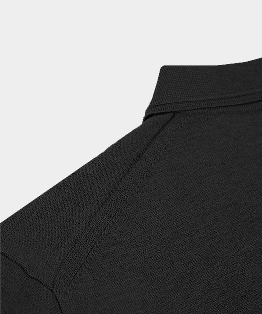 BIRBANTE Soft Washable Line Collar Knit - Black