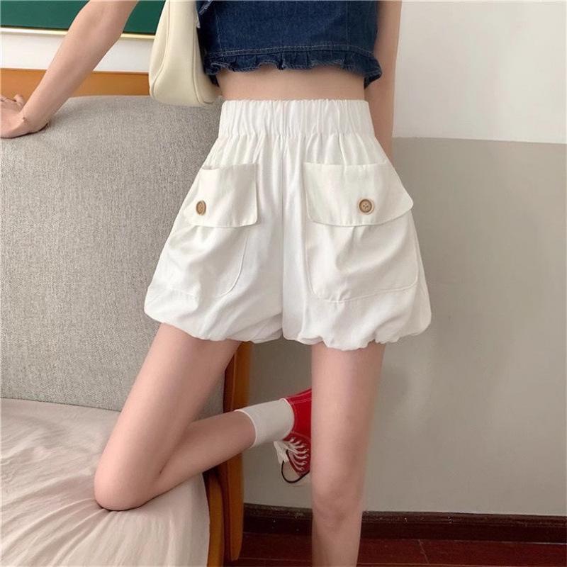 Women s High-Waist Elastic Pumpkin Lantern Shorts - Spring/Summer 2025 Casual Loose Fit 3XL
