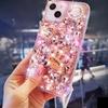Glitter Strass Mobilskal För iPhone 17 16 15 14 13 12 11 Pro Max Air mini 16e 8 7 Plus X XS XR, Bling Kristall Krona Fjäril Pärla Blomma Design