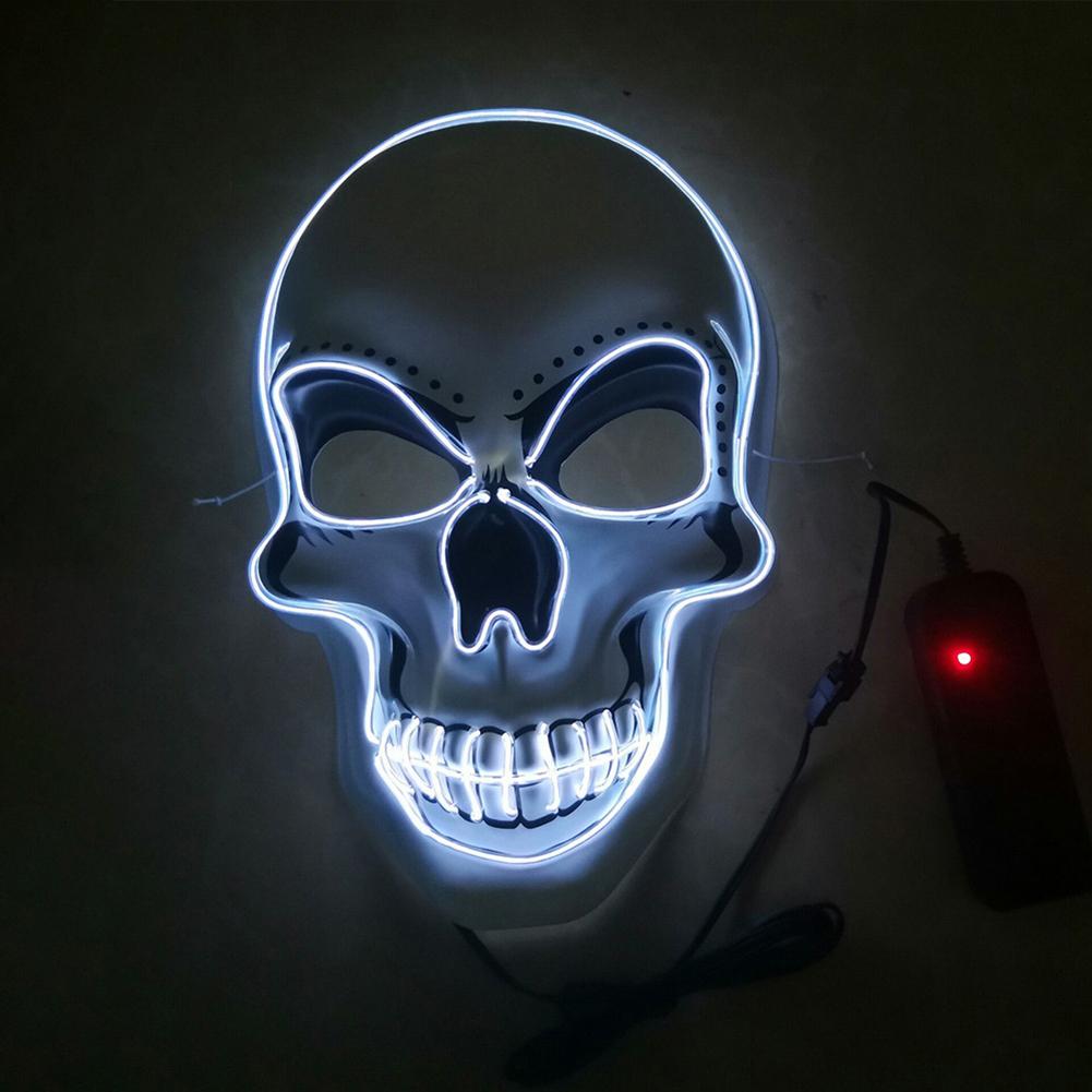 1 Stück Totenkopf LED Maske Maskerade Masken Neon Maske Licht Leuchten im Dunkeln Mascara Horror Maske Leuchtende Maske Halloween Party Maske