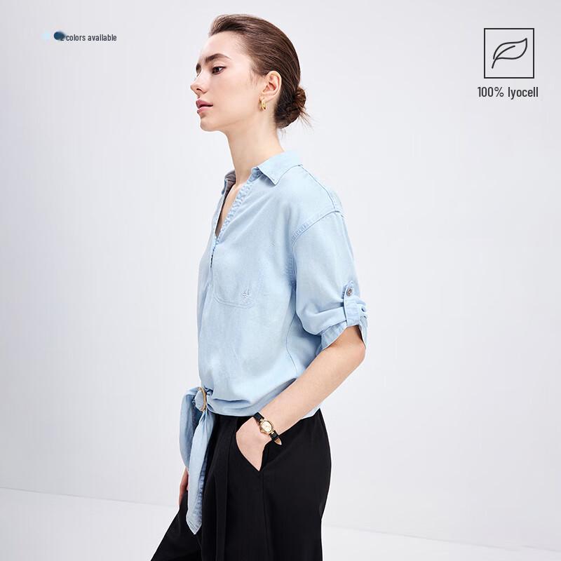 Navigare Women's Fashion Loose Denim Shirt