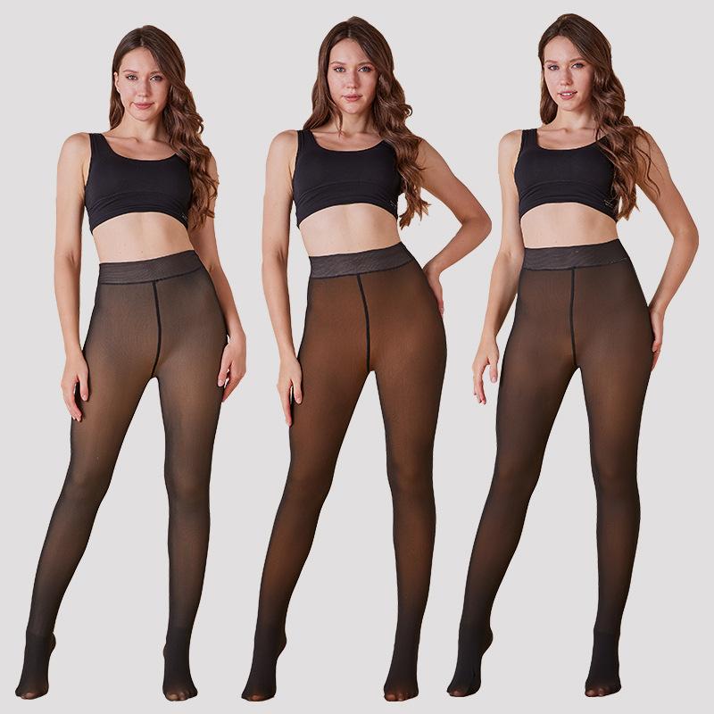 High Quality Leggings with Skin Penetrating and Plush Thickening, A Single Crotch for Women's Warmth, and Oversized Pantyhose for Outerwear